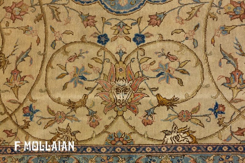 Antique Persian Qum Kurk Wool Part Silk Rug n°:67085658